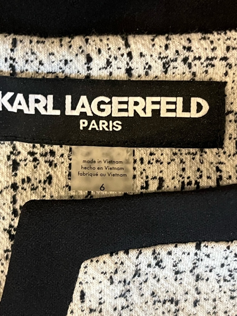 Karl Lagerfeld White Tweed Mini Dress with Black Trim - Picture 3 of 5